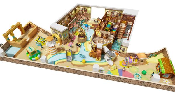 Plateau de jeux intérieur avec structure douce