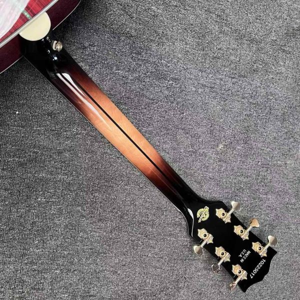 Custom BOB DYLAN GIBSON Style SJ 200 Acoustic Guitar in Sunburst with Cocobolo Back Side