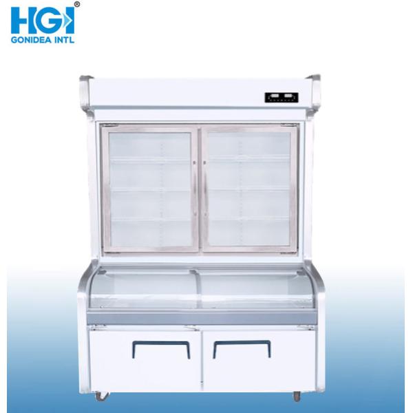 Double Door Commercial Refrigerator Vertical Beverage Hotpot Showcase Hcd-1200t