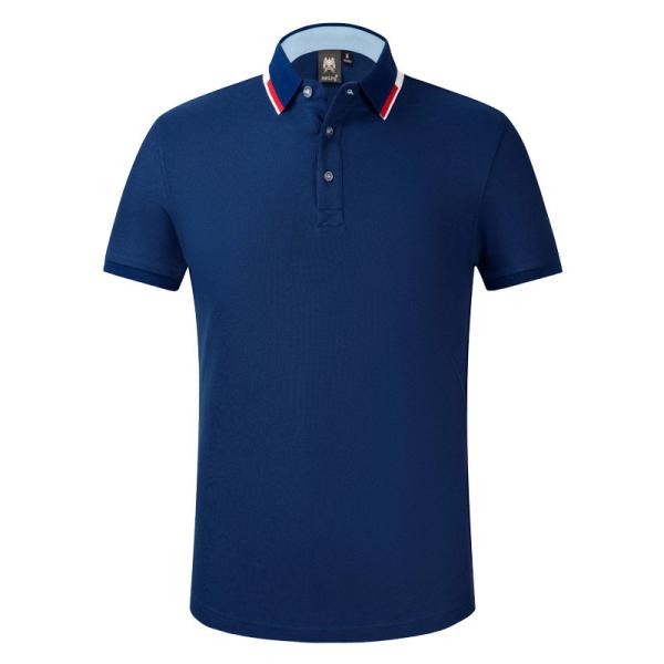 Anti Pilling Cotton Plain Polo Shirts Summer ODM Round Neck Printed