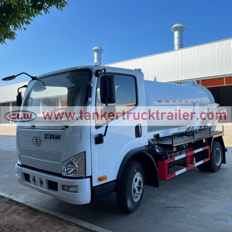 FAW 4x2 Vacuum Tanker Truck for Septic Waste and Sewage Collection
