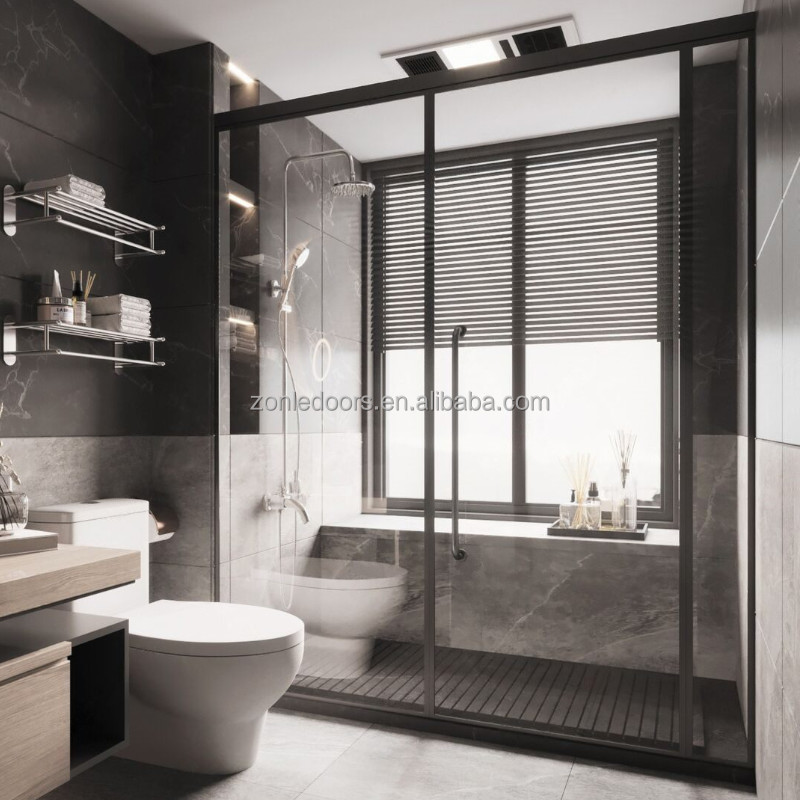 Frameless Shower Door Hardware Hot Selling Tempered Glass Sliding Shower Door