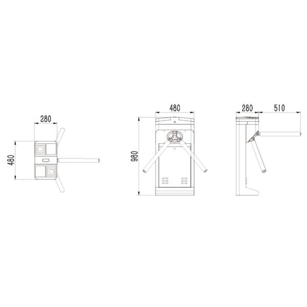 SUS201 Струнный материал полуавтоматическая треугольная дверь с поворотником для повышенных мер безопасности