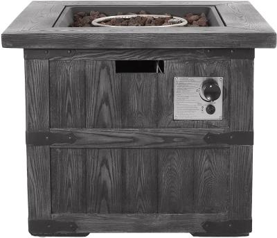 Gray Wood 30 Inch Gardern Propane Fire Pit For All-Season