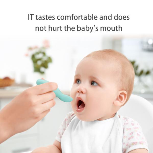 BPA Free Infant Feeding Spoon Small Silicone Spoon Feeder For Kids Feeding