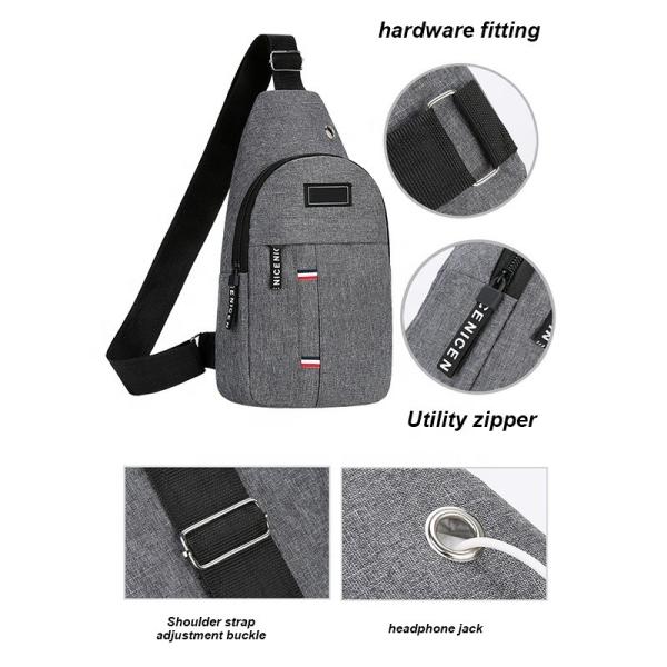 Casual Sport Side Bag For Men's Chest Youth Messenger Bag Fashion Solid Color