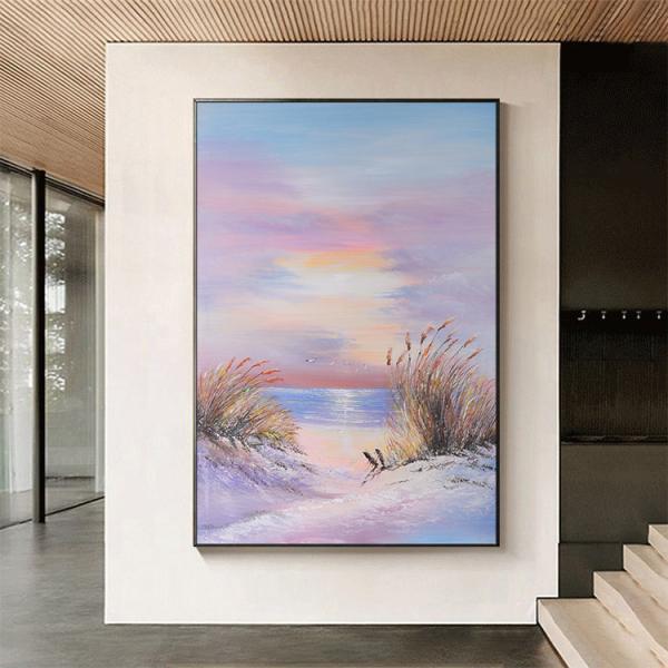 Peinture sur toile texturée moderne Peinture à l'huile de paysage pour salon Peinture à la main