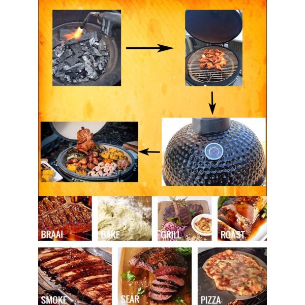 Asador De Carbon Green 13 21 23.5 Inch XL Outdoor Raclette Ceramic Egg Charcoal BBQ Grills Kamado