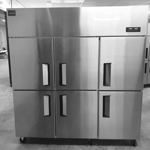 Six Doors Commercial Upright Freezer Stainless Steel R600a R134a