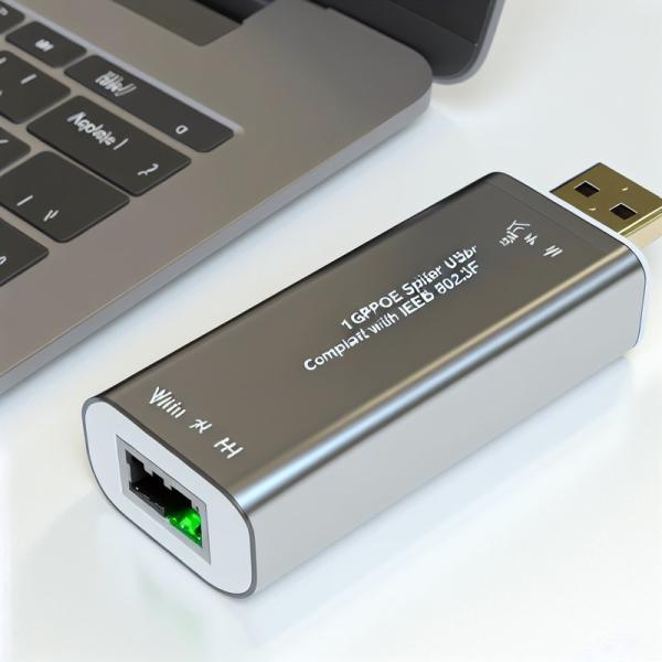 1Gbps POE Splitter USB-C Adapter IEEE 802.3af Compliant For WiFi/Security Cameras