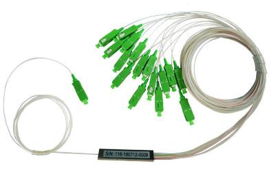 SC APC FTTH Fiber Optic 1x16 G657A1 fiber PLC Splitter / Mini Steel Tube