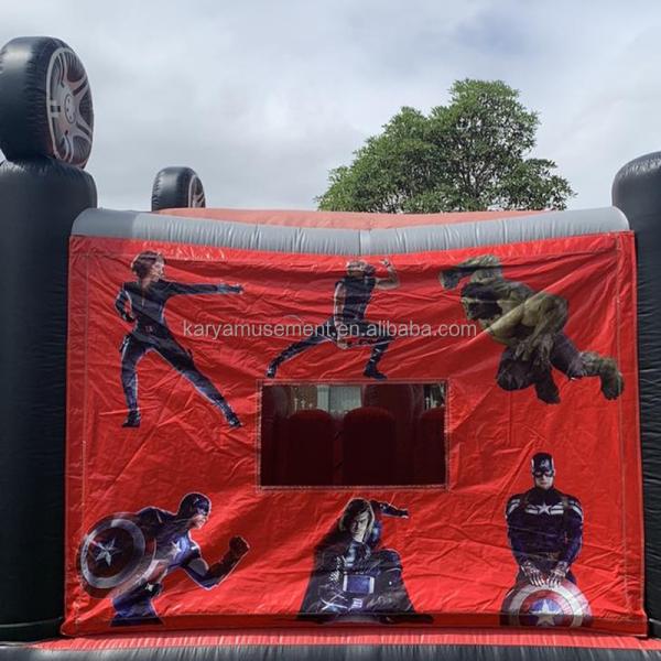 0.55mm PVC Vinyl Tarpaulin Spiderman Inflatable Bounce House Double Lanes Jump Castle