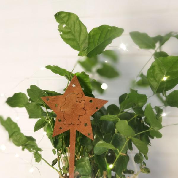 A estrela deu forma a resistir a decoração de aço do Natal dos ornamento do jardim do metal