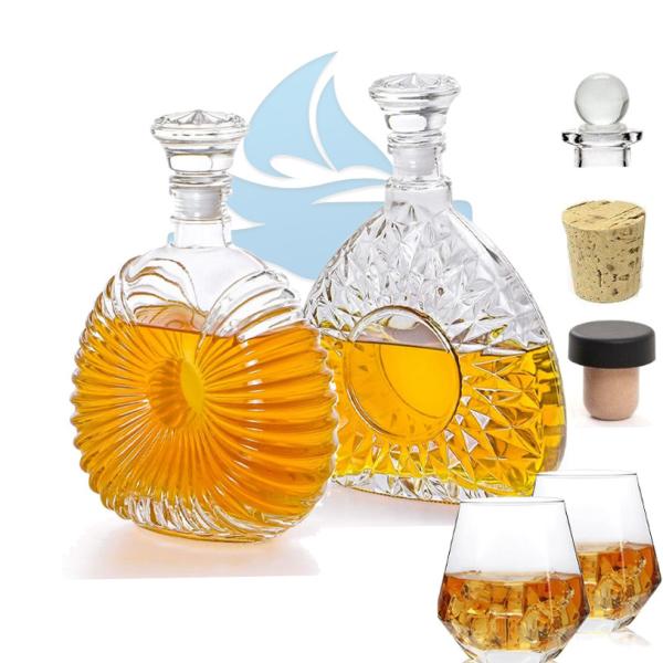 Champagne Super Flint Glass 700ml 750ml Designer para óleo de oliva garrafa de vidro de brandy