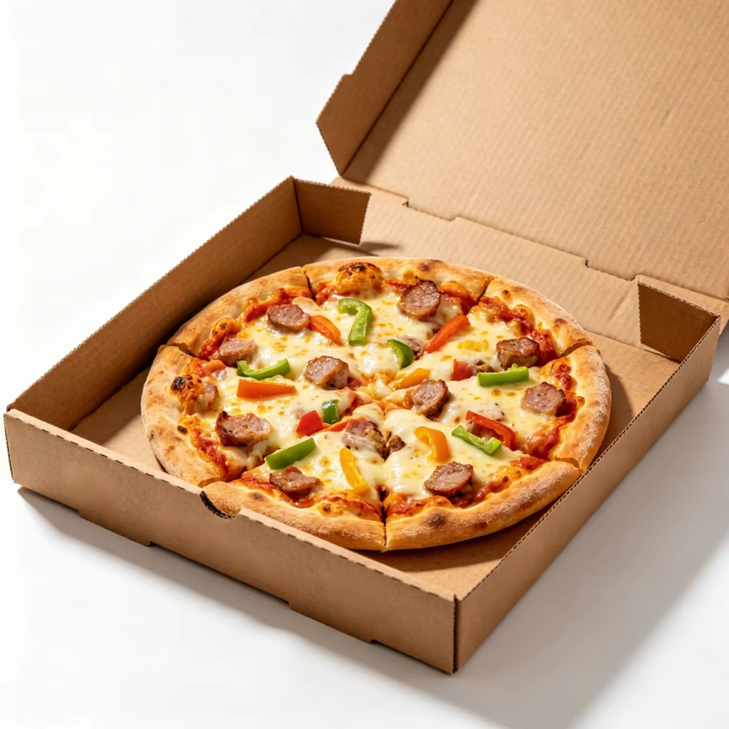 Wholesale Custom Printed Logo Recyclable Corrugated Paper Pizza Box - Eco-Friendly Food Packaging