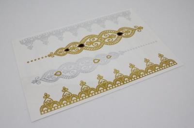 Gold Metallic foil Tattoos, silver metallic foil tattoo, gold and silver metallic tattoo,