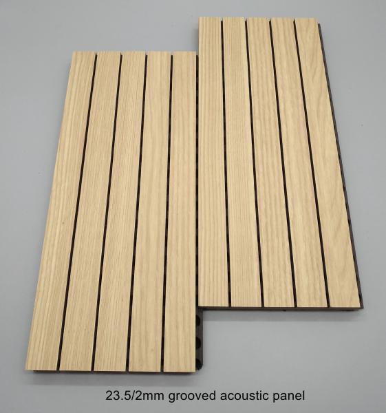 Auditorium Slat Wooden Grooved Acoustic Panels Sound Absorption Building Material