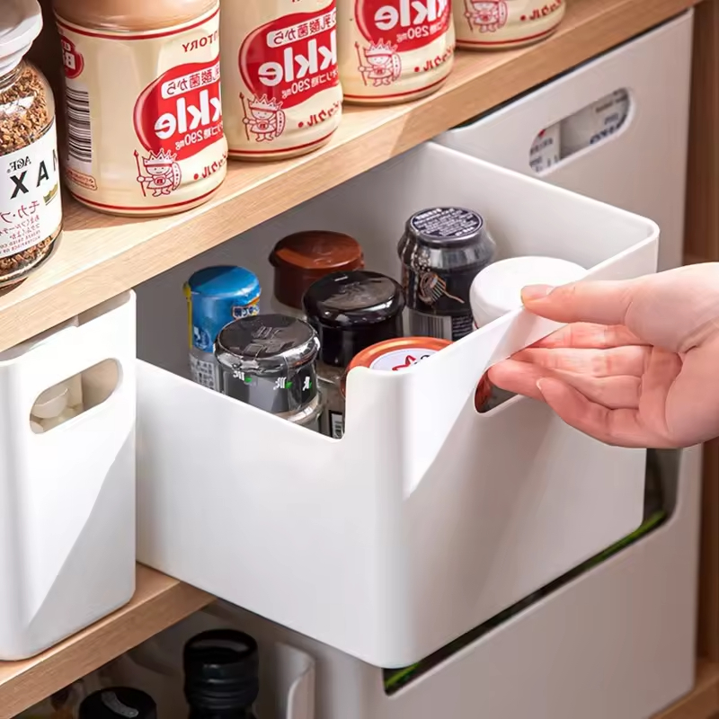 Hot Selling Plastic Desktop Cosmetic Food Storage Box Bedroom Bathroom Kitchen Drawer Organizer for Food Cosmetic