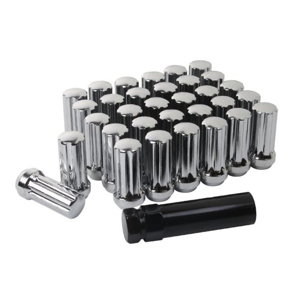 Premium Chrome Wheel Lug Nuts 2 Inch Long Acorn For Ford F250 / F350
