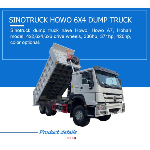 Front Axle Hf9 Sinotruk HOWO 6X4 375HP 371HP Front Lifting Used 10 Tires Tipper Truck