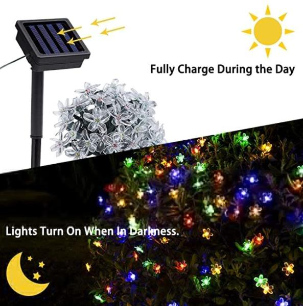 2 Pack Fairy Flower 23ft Decorative Solar Garden Lights