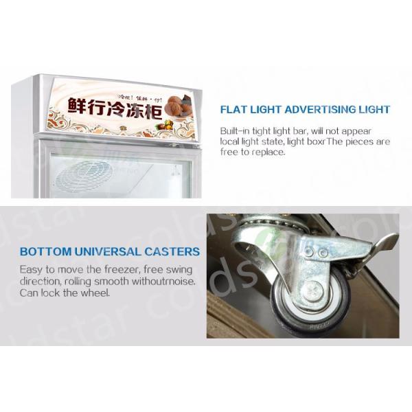 Double Tempered Glass Door Display Cooler Showcase Upright Freezer