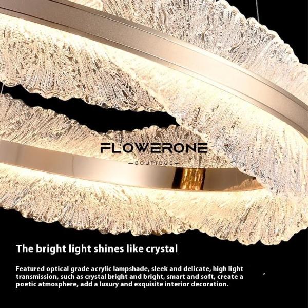 2025 Modern Luxury Italian Circle Design Living Room Chandelier High Class Aluminum New Lamps For Bedroom Hotel Warm White E26 Crystal Pendant Light
