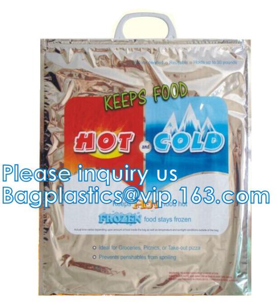 Handle Freezer bags, Insulated Reusable Grocery Thermal Cooler Bag, THERMO ALUMINIUM FOIL LUNCH BAG