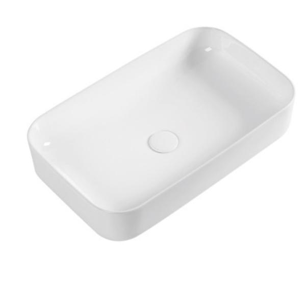 Design moderne Nouvelle arrivée Vasque rectangulaire en céramique blanche Vasque d'art pour les salles de bains d'hôtel