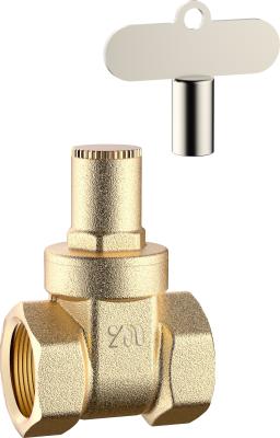 3105 Female x Female Mechanical Key Lock Brass Gate Valve with Screwed Top Cover sizes DN15 DN20 DN25 DN32 DN40 DN50