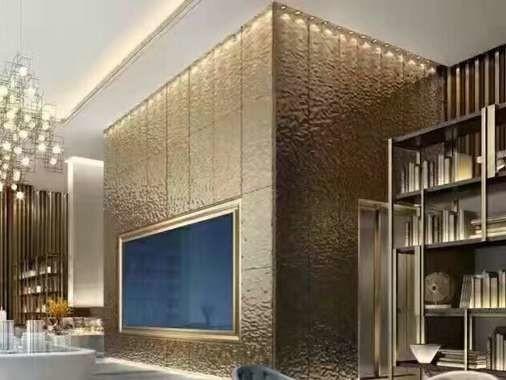 Embossed Stainless Steel Panels Gold Mirror Finish For Facade Wall Cladding  Curtain Wall Ceiling 304 316