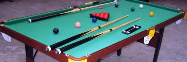 Solid Wood Billiards Game Table Folding 6FT Kids Snooker Table With Leather Pocket