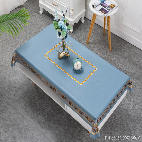 Rectangular Floral Table Cover Set Lava-se PVC Rolo de tecido para banquete e mesas de jantar
