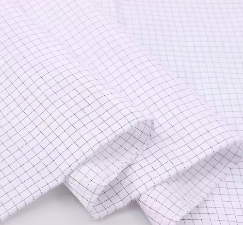 5mm Grid ESD Fabric, Polyester & Carbon Fiber Conductive Yarn, Anti-static Lint-free, with Cleanroom Coating