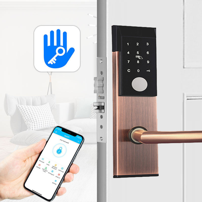 Нержавеющая сталь TTlock BLE Квартирный умный дверной замок с паролем и ключом