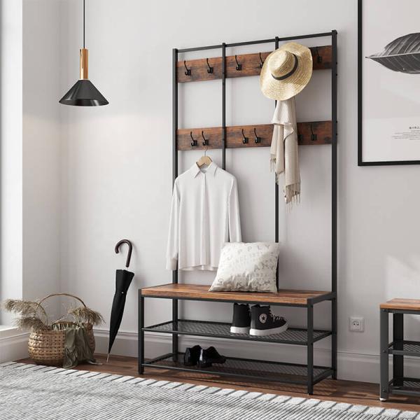 Large Coat Rack for Hallway, Industrial Coat Stand for Sale, Hallway Coat Rack, UHSR86BX