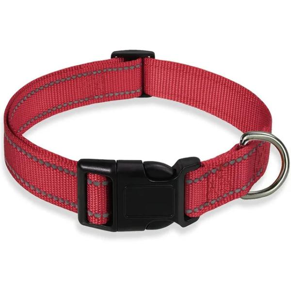 Professional-Grade Reflective Dog Collar - Adjustable Nylon Pet Collar with Safety Features
