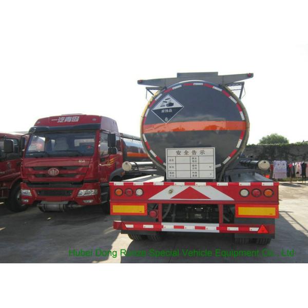 3 Axles Chemical Tanker Truck for 30 - 45MT Hydrofluoric Acid / HCL Transport