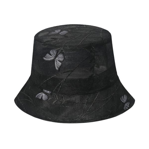 Summer Butterfly Lace Fisherman Hat Mesh Breathable Bucket Hat for women