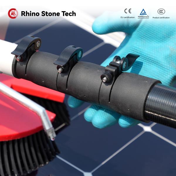 Mantenimiento de paneles solares con cepillo giratorio Rojo 360R/min Limpador telescópico de paneles solares