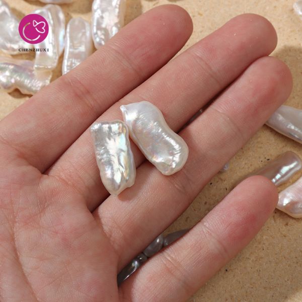 High Quality 10mm White Biwa Shape Fresh Water Pearls Keshi Pearls for Jewelry
