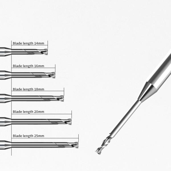 Aluminum 3mm Long Neck End Mills Tungsten Carbide 2 Flutes Without Coating