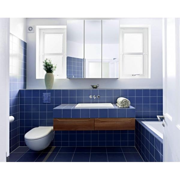 Blue Ocean Wave Ripple Ceramic Mosaic Tile Smooth Square 97X97mm for Swimming Pool