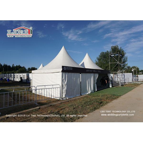 5 X 5m Windproof Aluminum Pagoda Gazebo Canopy Tent With White Plain PVC Sidewalls
