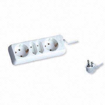 2+2-way Power Socket in Europe/Germany Type,Without On/Off Switch,ROHS Directive-compliant