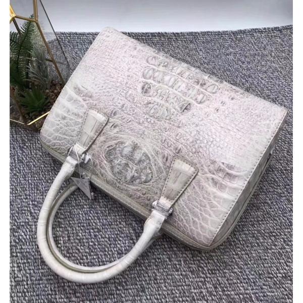 Genuine Real Alligator Skin Women Boston Purse Lady Handbag Exotic Authentic Crocodile Leather Female Cross Shoulder Bag