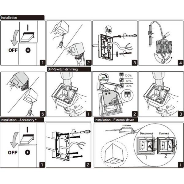 IP65 Waterproof Dimmable LED Outdoor Wall Light Up Down Lighting