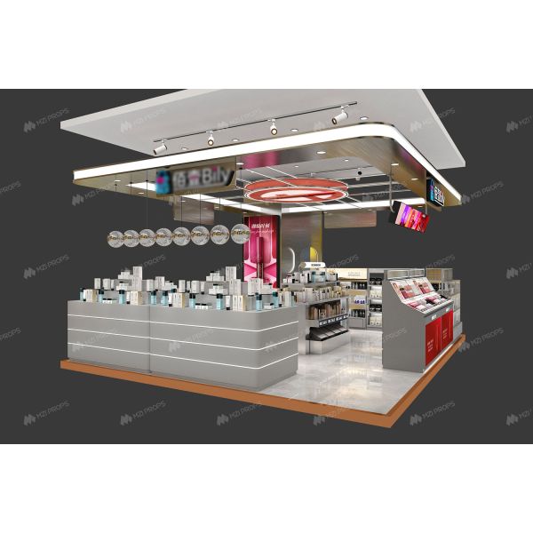 BKC025 Customized Cosmetic Kiosk Mall Space-Saving Beauty Kiosk Design for Makeup Store Interior Design