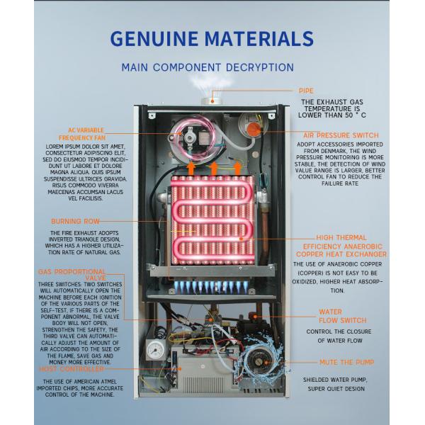 Gas Heating Wall Hung Gas Boiler Combination 35kg for Domestic Hot Water and Heating