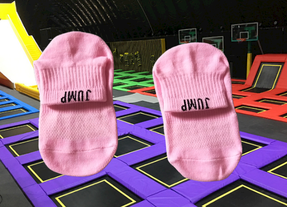 Breathable Polyester Gymnastic Grip Socks , Quick Dry Kids Non Skid Socks , Four Seasons Bounce Socks
